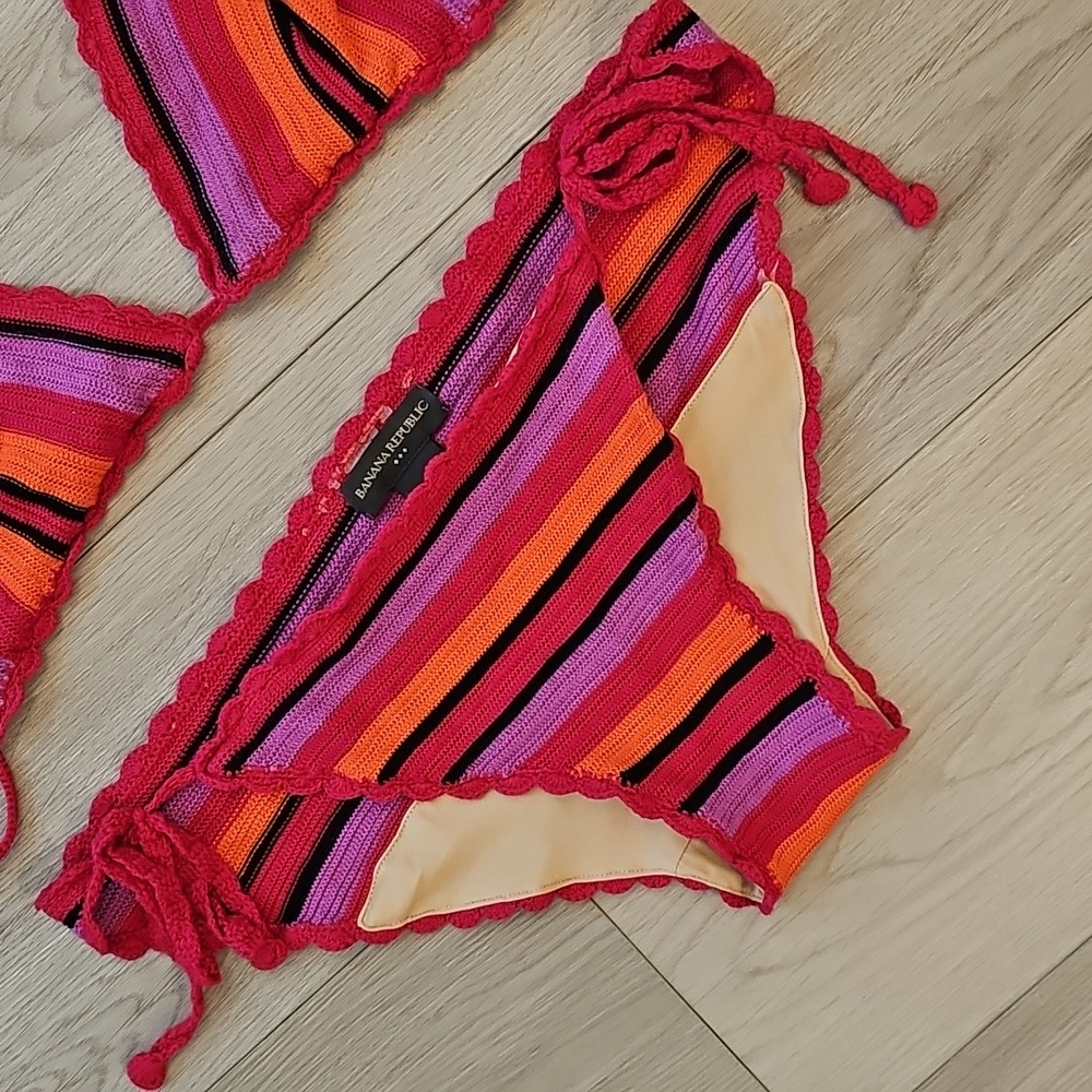 Banana Republic Boho Festival‎ Crochet Lined Tie Bikini Set, Medium - Picture 8 of 14